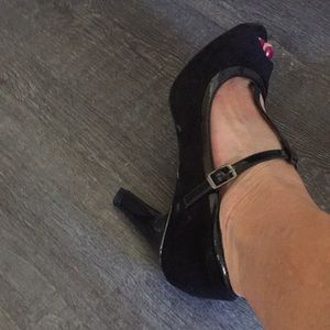 Black strappy heels from Macy’s